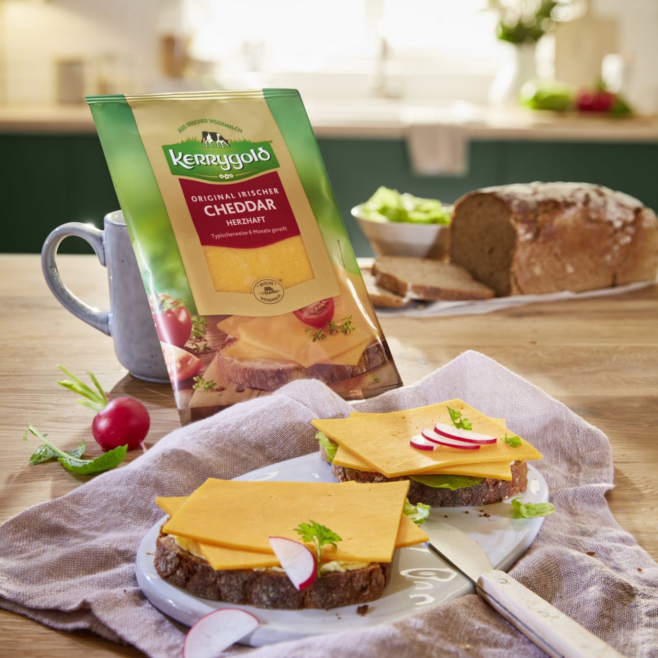 Original Irischer Cheddar Käse Herzhaft In Scheiben Kerrygold 